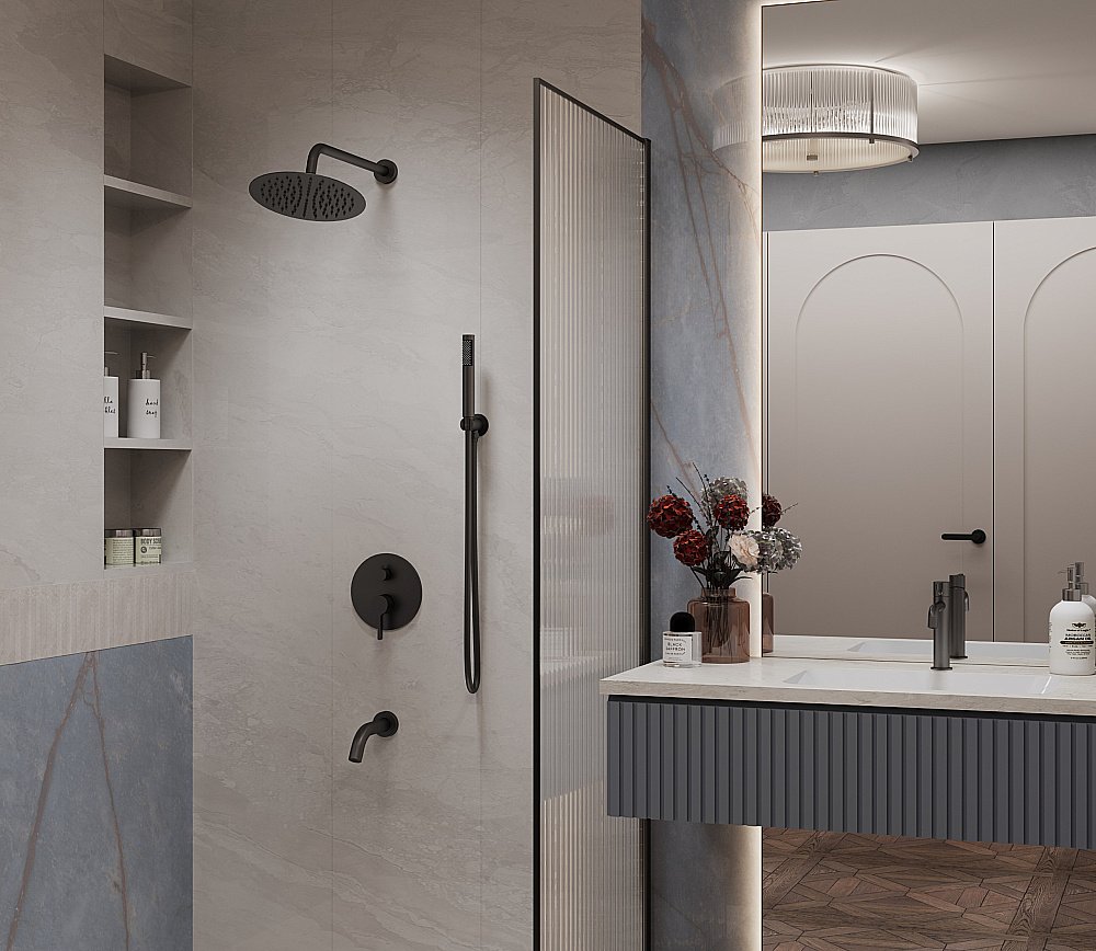 Душевая система Vincea Villa VSFW-1VL3MB черный купить в интернет-магазине сантехники Sanbest