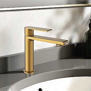 Смеситель для раковины Vincea Vogue VBF-1V1BG брашированное золото купить в интернет-магазине сантехники Sanbest