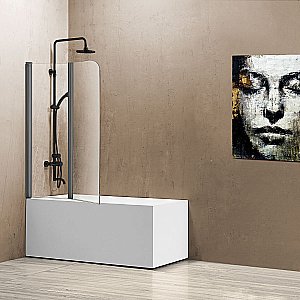 Шторка для ванны Vincea VSB-12114CLGM 114×140 стекло прозрачное/профиль вороненая сталь купить в интернет-магазине Sanbest