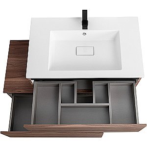 Нижняя тумба Cezares SLIDER-800-1C-PI-NA-P орех дымчатый для ванной в интернет-магазине сантехники Sanbest