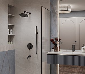 Душевая система Vincea Villa VSFW-1VL3MB черный купить в интернет-магазине сантехники Sanbest