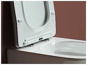 Унитаз подвесной Ceramica Nova Forma CN3009_1001B_1000 безободковый, с крышкой микролифт, с инсталляцией и черной матовой кнопкой купить в интернет-магазине Sanbest