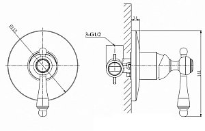 Смеситель для душа Caprigo Fonte 12-550-crm хром купить в интернет-магазине сантехники Sanbest