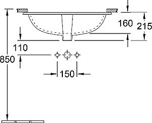 Раковина Villeroy&Boch O'Novo 65 41626001 альпийский белый купить в интернет-магазине Sanbest