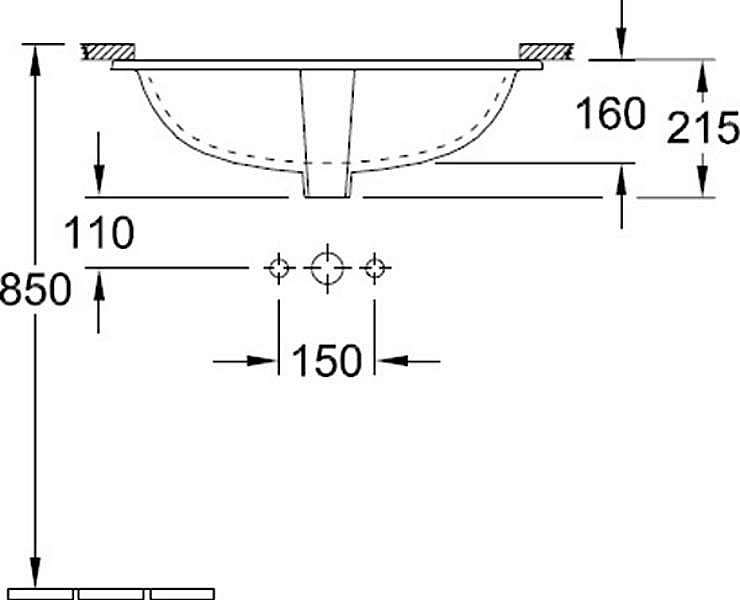 Раковина Villeroy&Boch O'Novo 65 41626001 альпийский белый купить в интернет-магазине Sanbest