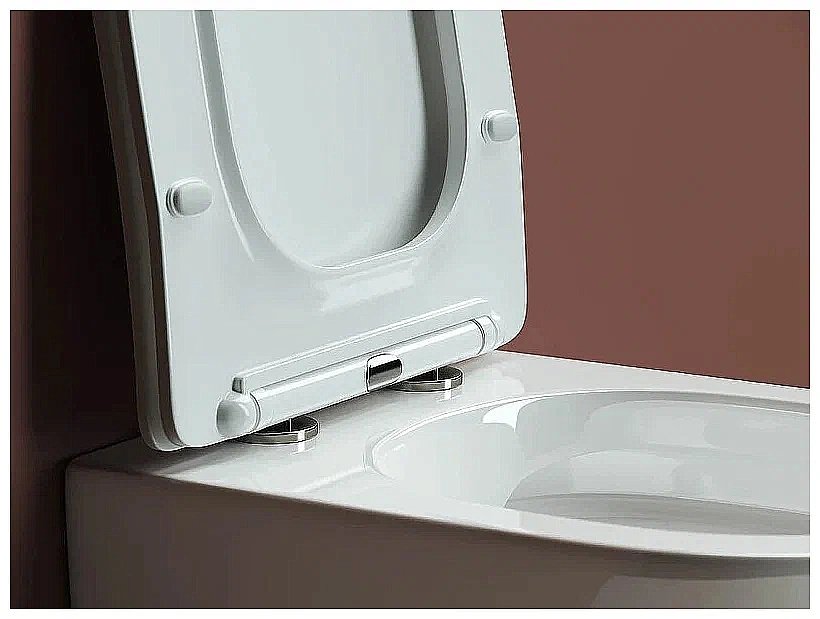 Унитаз подвесной Ceramica Nova Forma CN3009_1001B_1000 безободковый, с крышкой микролифт, с инсталляцией и черной матовой кнопкой купить в интернет-магазине Sanbest