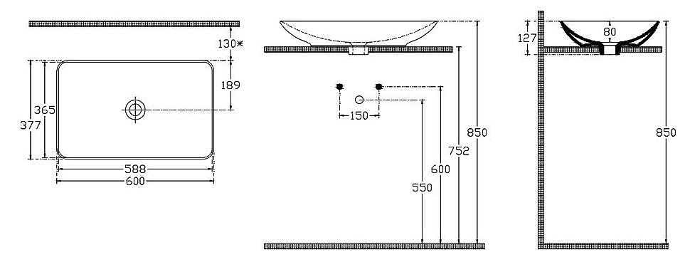 Раковина ISVEA SistemaY Clear 60 10SY50060SV белая купить в интернет-магазине Sanbest