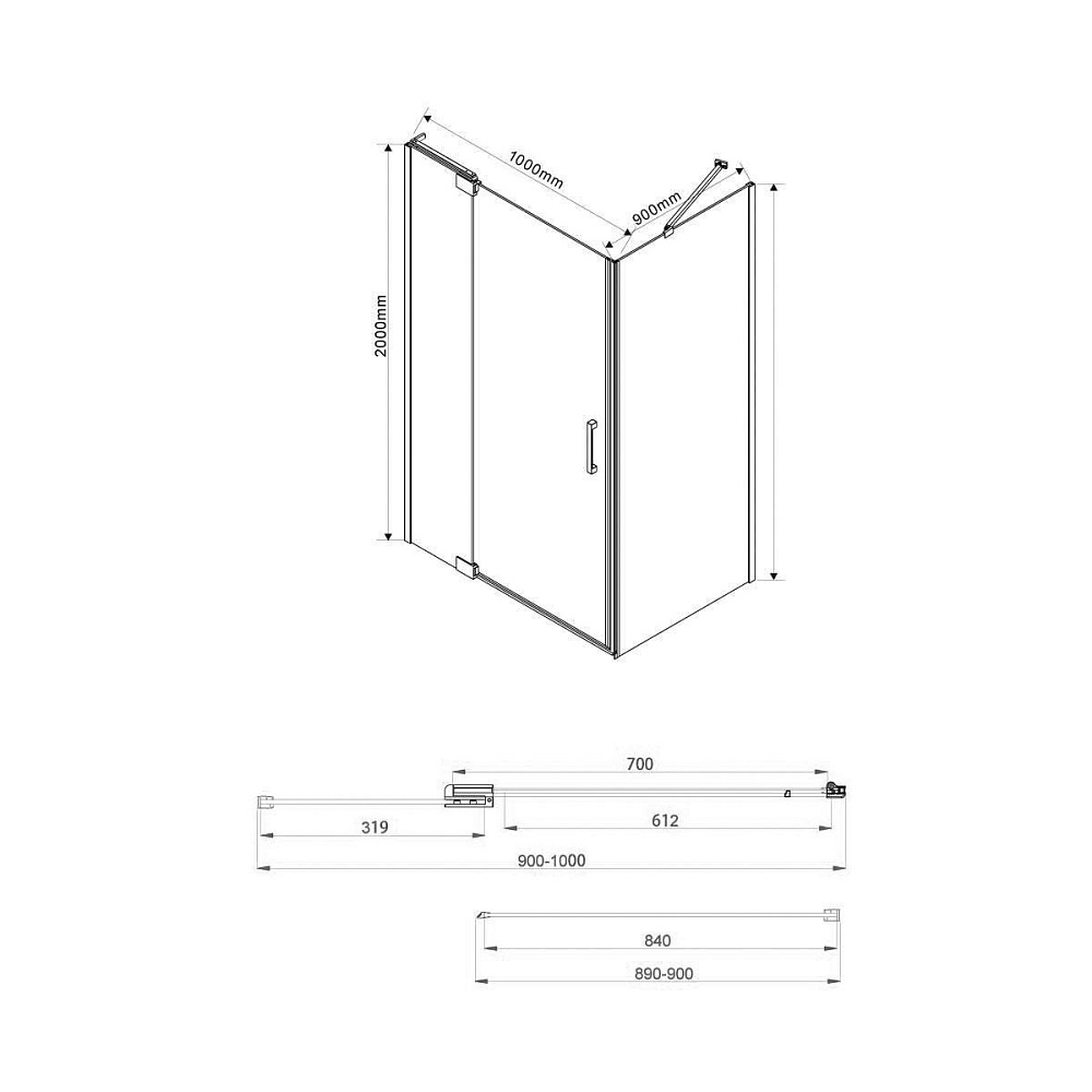 Душевой уголок Vincea Extra VSR-1E901090CGB, 90/100x90 купить в интернет-магазине Sanbest