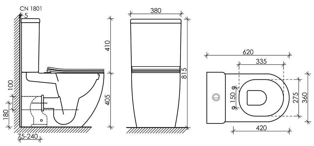 Унитаз напольный Ceramica Nova MIA CN1801 безободковый, с бачком, с крышкой микролифт купить в интернет-магазине Sanbest