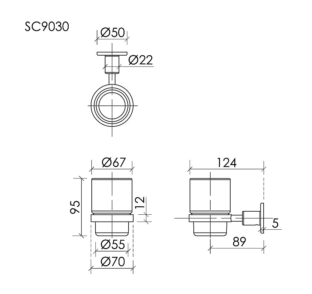 Стакан для зубных щеток Sancos Base SC9030MB черный матовый купить в интернет-магазине сантехники Sanbest