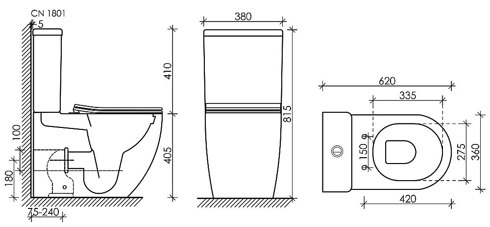 Унитаз напольный Ceramica Nova MIA CN1801 безободковый, с бачком, с крышкой микролифт купить в интернет-магазине Sanbest