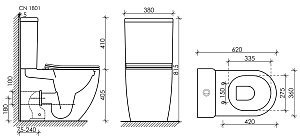 Унитаз напольный Ceramica Nova MIA CN1801 безободковый, с бачком, с крышкой микролифт купить в интернет-магазине Sanbest