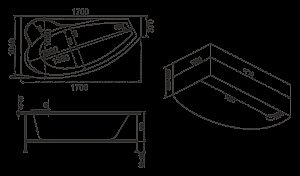 Ванна акриловая BAS Николь 170x102 купить в интернет-магазине Sanbest