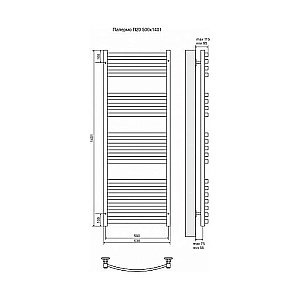 Полотенцесушитель электрический Terminus Палермо П20 500x1401 левый/правый купить в интернет-магазине сантехники Sanbest