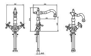 Смеситель для раковины Boheme Royal Cristal 312-Royal/CRST black бронза/Preciosa купить в интернет-магазине сантехники Sanbest