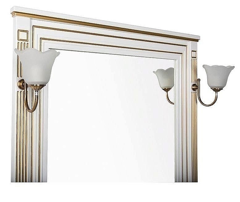 Зеркало Aquanet Паола 90 белый/патина золото в ванную от интернет-магазине сантехники Sanbest