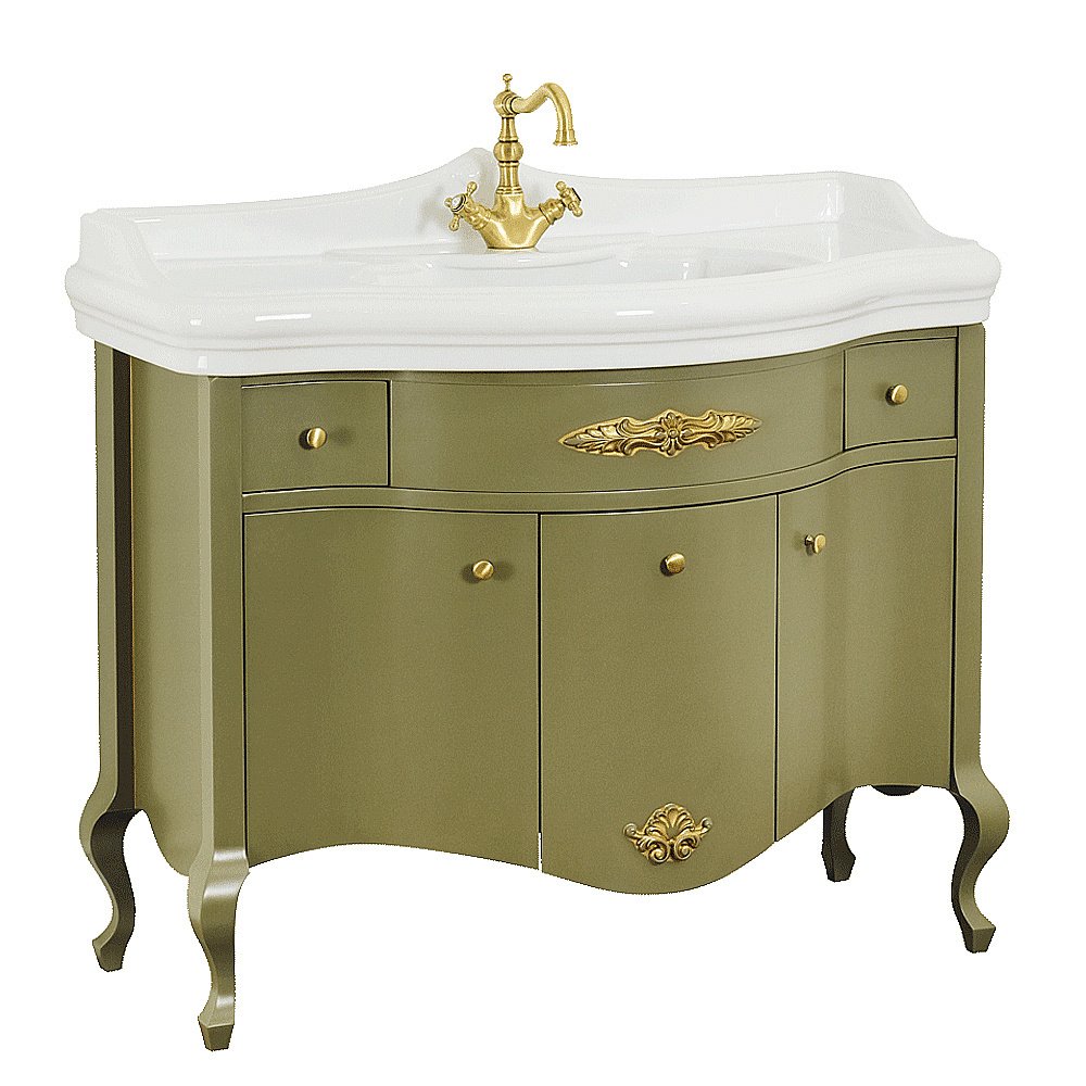 Тумба с раковиной Migliore Impero 110 Oliva для ванной в интернет-магазине Sanbest