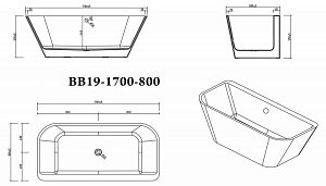 Акриловая ванна BelBagno BB19 170х80 купить в интернет-магазине Sanbest