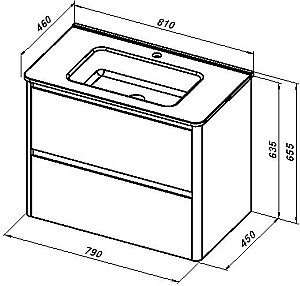 Тумба с раковиной Allen Brau Gravity 80 1.370009.CGM олива матовая для ванной в интернет-магазине Sanbest