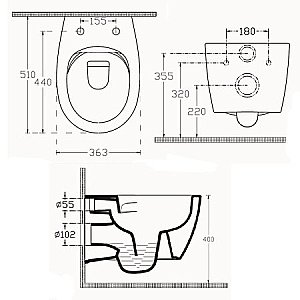 Унитаз подвесной Isvea Soluzione II 10MY02002SV белый, безободковый купить в интернет-магазине Sanbest