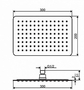 Головной душ Excellent Actima 20х30 купить в интернет-магазине сантехники Sanbest