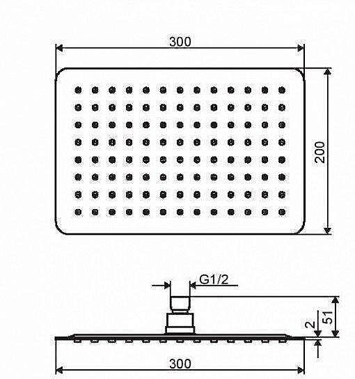 Головной душ Excellent Actima 20х30 купить в интернет-магазине сантехники Sanbest