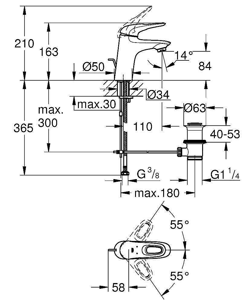 Смеситель для раковины Grohe Eurostyle New 33558LS3 белый купить в интернет-магазине сантехники Sanbest