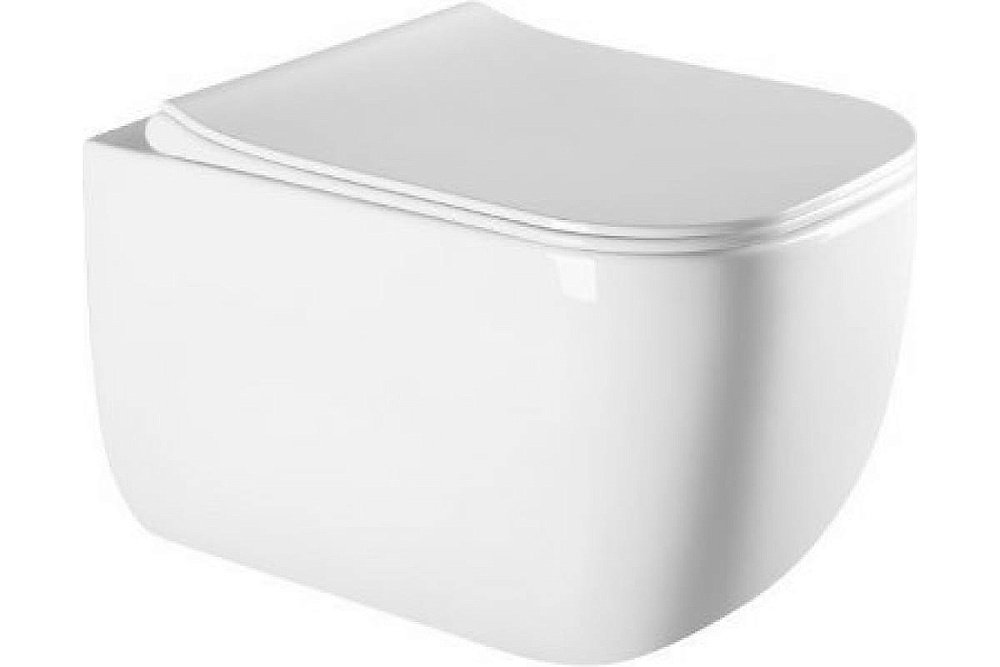 Унитаз подвесной Art&Max MONZA AM232CHR/SC белый, с сиденьем микролифт, безободковый купить в интернет-магазине Sanbest