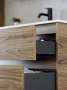 Тумба с раковиной Sancos Libra LB120-2ECH дуб чарльстон для ванной в интернет-магазине Sanbest