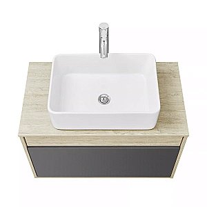 Тумба с раковиной Акватон Лофт Урбан 80 графит\орегон для ванной в интернет-магазине Sanbest