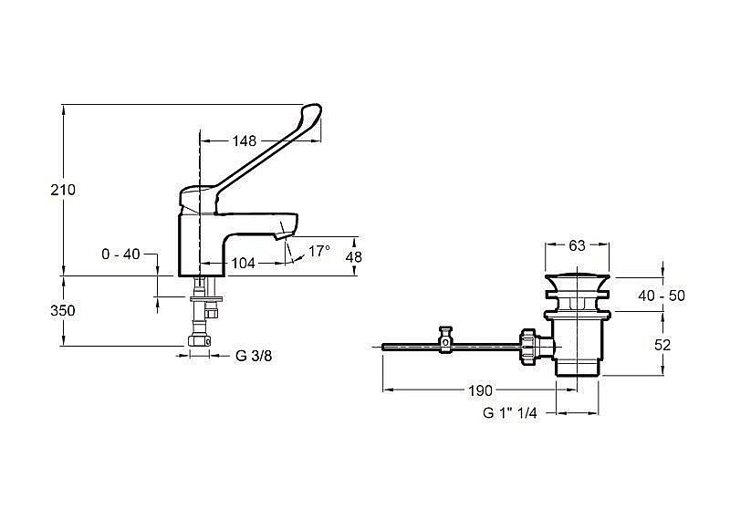 Cмеситель для раковины Jacob Delafon JULY E16024-4-CP купить в интернет-магазине сантехники Sanbest