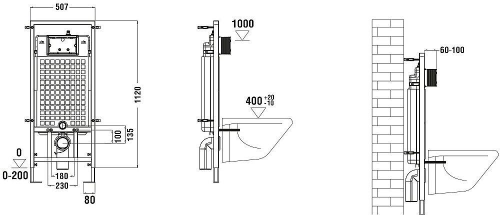Инсталляция для унитаза WeltWasser MARBERG 507 без кнопки купить в интернет-магазине сантехники Sanbest