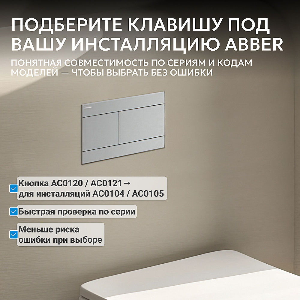 Кнопка смыва Abber AC0127MCH матовый хром купить в интернет-магазине сантехники Sanbest