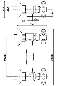 Смеситель для душа Rav-Slezak MORAVA MK180.5/1CMATSM купить в интернет-магазине сантехники Sanbest