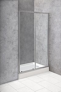Душевая дверь BelBagno DUE-BF-1-110-C-Cr стекло прозрачное/профиль хром купить в интернет-магазине Sanbest