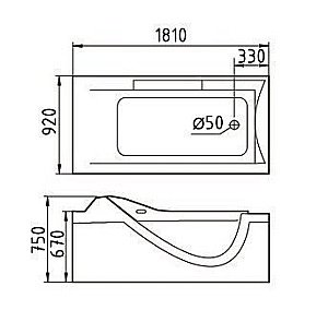 Ванна акриловая Gemy Glass Panel G9055 K 181x92 белая с гидромассажем купить в интернет-магазине Sanbest