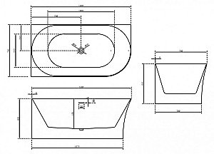 Акриловая ванна ABBER AB9258-1.5 150х78 купить в интернет-магазине Sanbest