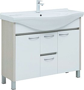 Тумба с раковиной Aquanet Донна 274164 100 белый дуб/белый для ванной в интернет-магазине Sanbest