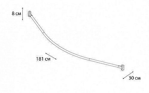 Карниз для ванной Fixsen FX-25144 180 купить в интернет-магазине сантехники Sanbest