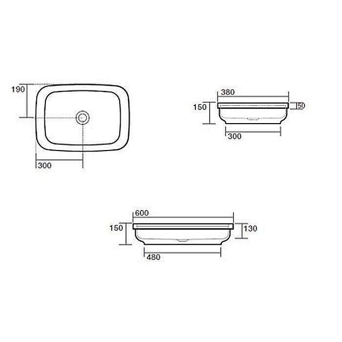 Раковина Kerasan Tribeca 60 514381 бежевая купить в интернет-магазине Sanbest