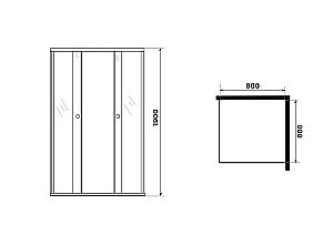 Душевой уголок Niagara Eco NG-1009-14QBLACK 90х90 профиль черный/стекло мозаика купить в интернет-магазине Sanbest