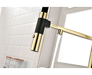 Смеситель для кухни Paulmark Gravity Gr213888-G золото купить в интернет-магазине сантехники Sanbest