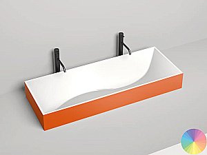 Раковина накладная Salini SONATA 1401201MRH 119,5 из искусственного камня S-Stone, белая матовая, цвет по RAL снаружи купить в интернет-магазине Sanbest