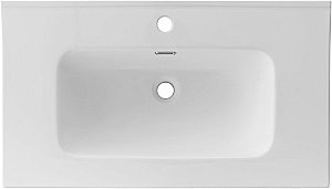 Тумба с раковиной Aquanet Вега 80 344123+330431 белая глянцевая для ванной в интернет-магазине Sanbest