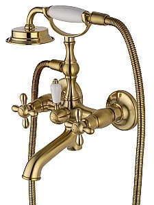 Смеситель для ванны с душем WONZON & WOGHAND RETRO, Брашированное золото (WW-88639020- BG) купить в интернет-магазине сантехники Sanbest