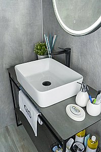 Раковина накладная Gid Geometrico 48 N9103 51120 белая купить в интернет-магазине Sanbest