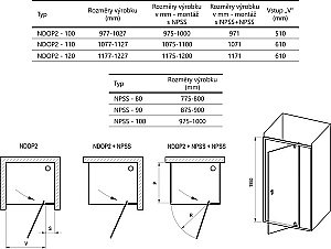 Душевой уголок Ravak NEXTY NDOP2+NPS 100x100 черная/Transparent купить в интернет-магазине Sanbest