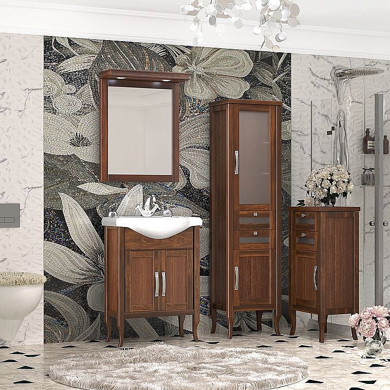 Тумба с раковиной Опадирис Мираж 65 светлый орех для ванной в интернет-магазине Sanbest