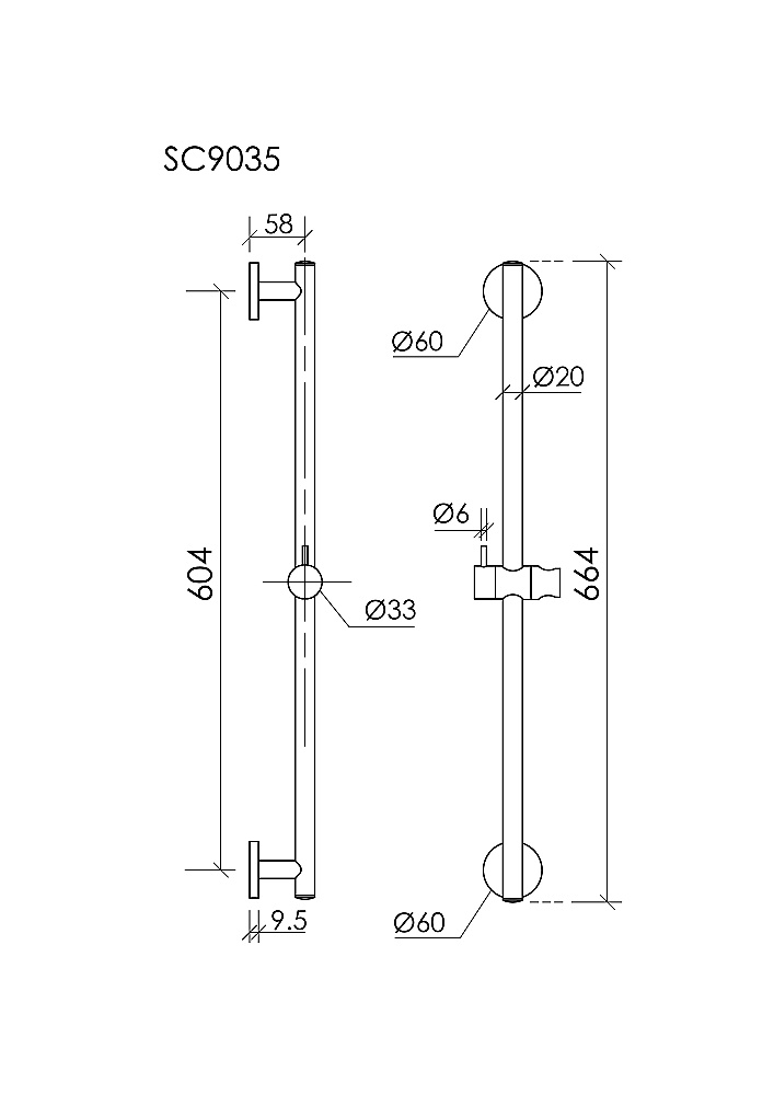 Душшевая штанга Sancos SC9035BN никель брашированный купить в интернет-магазине сантехники Sanbest