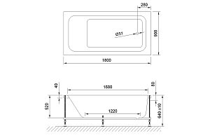 Акриловая ванна Royalbath ACCORD 180х90 купить в интернет-магазине Sanbest